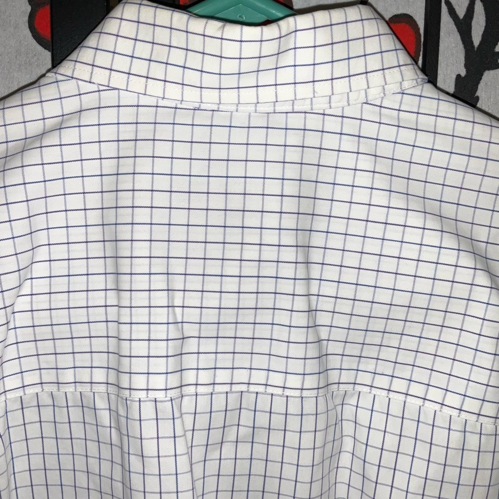 Kenneth Cole 16-16 1/2 34-35 Blue Gray Pattern Long Sleeve Dress Shirt - Picture 6 of 6